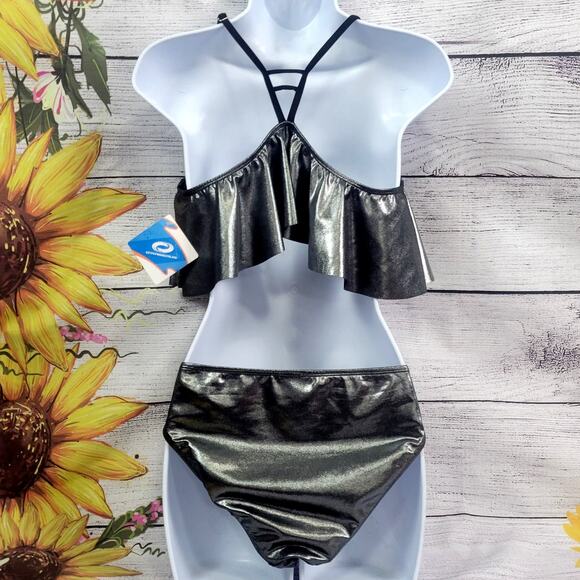 NWT Oreageous Silver 2 piece Swim Suit Size L and XL - Picture 7 of 7
